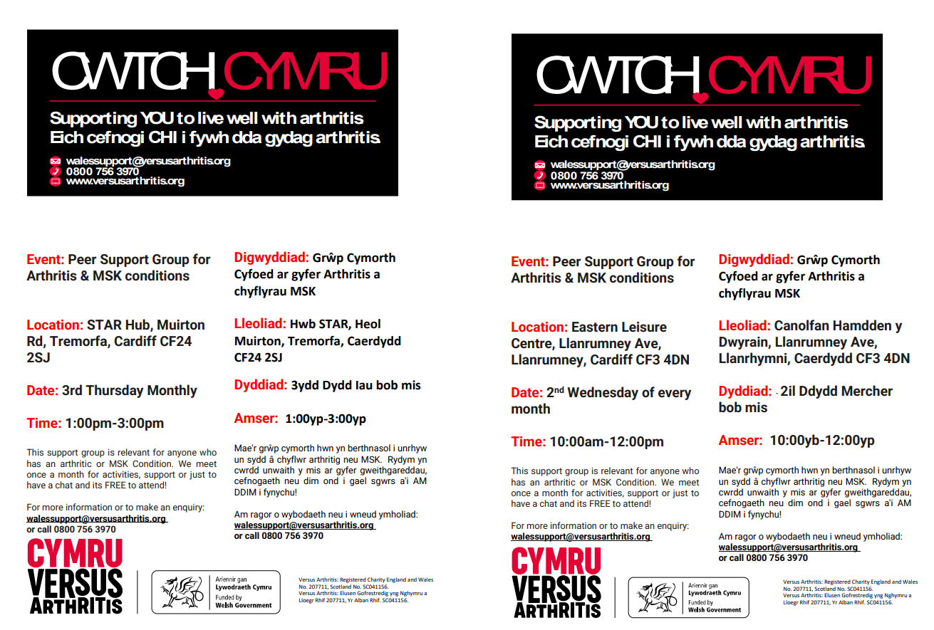 Arthritis Support Groups Cardiff South Wales Cluster